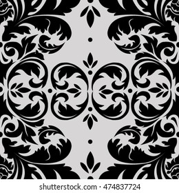 Seamless vintage background. Wallpaper, background, baroque pattern