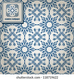 Seamless vintage background. Seamless wallpaper. Retro style