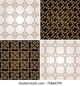 seamless vintage background wallpaper set. Vector illustration