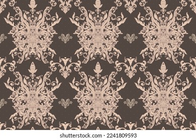 Patrón barroco vintage sin foco para tapices retro. Flores Vintage encantadas. William Morris, el movimiento de Artes y Artesanías inspirado. Diseño para envolver papel, tapicería, tejidos y ropa de moda.