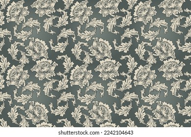 Nahtlose Vintage-Barockmuster für Retro-Wallpaper. Zauberhafte Vintage-Blumen. William Morris, Arts and Crafts Bewegung inspirierte. Design für Wickelpapier, Tapete, Stoffe und Modebekleidung.