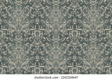 Seamless vintage baroque pattern for retro wallpapers. Enchanted Vintage Flowers. William Morris, Arts and Crafts movement inspired. Design for wrapping paper, wallpaper, fabrics and fashion clothes.