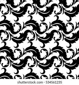 Seamless vintage baroque pattern. Vector floral background