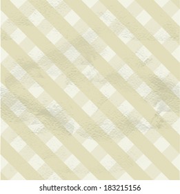 Seamless vintage beige pattern of crossed strips on grange paper