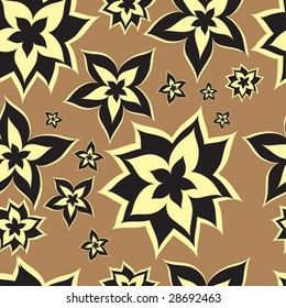 Seamless vintage beige pattern with flowers