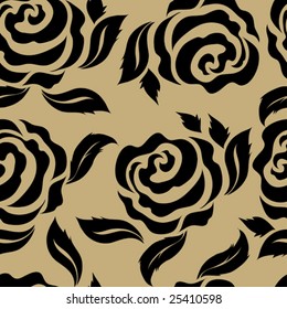 Seamless vintage beige pattern with roses