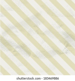 Seamless vintage beige pattern of  white diagonal strips on grange paper. Vintage background