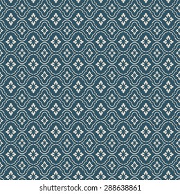 Seamless vintage blue flower diamond check pattern background.
Seamless Background image of vintage blue flower diamond check pattern.