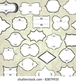 seamless vintage border in damask background