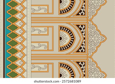 Seamless vintage Border patterns for stylish wallpapers, gift wraps, and diverse applications.
