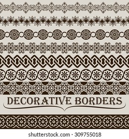 Ornamentos vectoriales de borde vintage sin inconvenientes.
