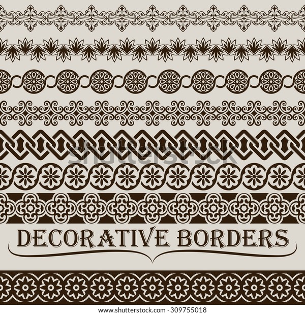 Seamless vintage border\
vector ornaments.