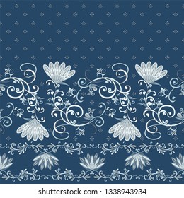 Seamless vintage borders. Traditional East style, ornamental floral elements. Ornamental floral elements for design card, invitation, brochure, book, magazine.