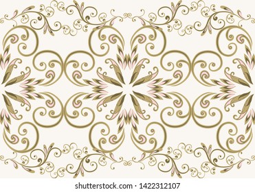 Seamless vintage borders. Traditional East style, ornamental floral elements. Ornamental floral elements for design card, invitation, brochure, book, magazine.