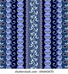Seamless vintage borders. Traditional East style, ornamental floral elements. Ornamental floral elements for design card, invitation, brochure, book, magazine.
