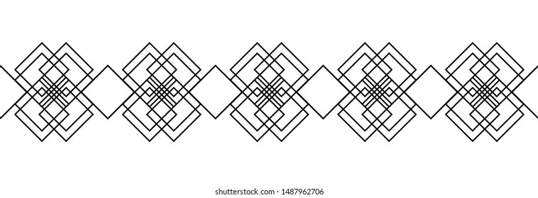 Seamless vintage borders. Vector borders. Geometric borders