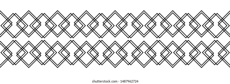 Seamless vintage borders. Vector borders. Geometric borders