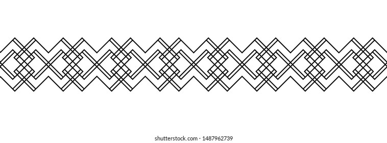 Seamless vintage borders. Vector borders. Geometric borders