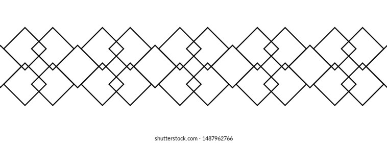 Seamless vintage borders. Vector borders. Geometric borders