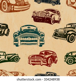 Seamless vintage car background.