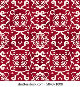 Seamless Vintage Chinese Background Curve Cross Flower Kaleidoscope