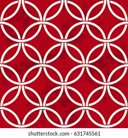 Seamless Vintage Chinese Background retro round cross frame chain
