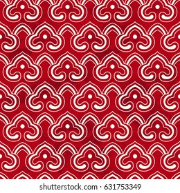 Seamless Vintage Chinese Background retro oriental curve cross round spiral frame