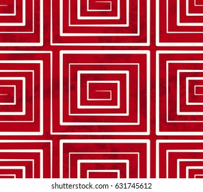 Seamless Vintage Chinese Background spiral square vortex geometry cross line