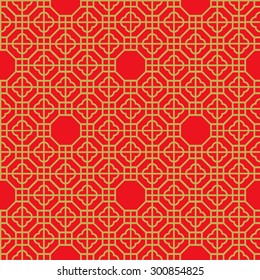 Seamless vintage Chinese window golden polygon geometry check pattern background.
Seamless Background image of vintage traditional Chinese window golden polygon geometry check pattern.
