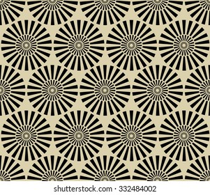 Seamless vintage circular pattern. Monochrome vector abstract background.