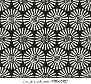 Seamless vintage circular pattern. Monochrome vector abstract background.