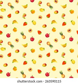 Seamless vintage colorful fruit polygon texture