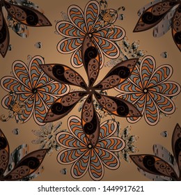Seamless vintage. Colour Spring Theme seamless pattern Background. Vector Cute fabric pattern. Flat Flower Elements Design.