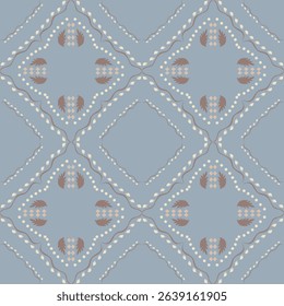 Seamless vintage damask floral tile design in light blue and pastel tones, perfect for textile prints and home 