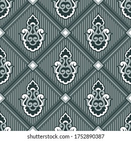Seamless vintage damask pattern design