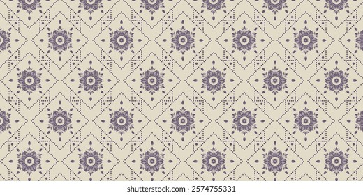 Seamless vintage damask tile pattern in soft pastel colors with ornate floral elements, suitable for wallpaper, textile design, interior decoration, packaging and elegant decorative projects.