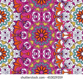 Seamless. Vintage decorative elements. Oriental pattern, vector illustration. Islam, Arabic, Indian, Turkish, Pakistan, Chinese, Moroccan, Ottoman motifs