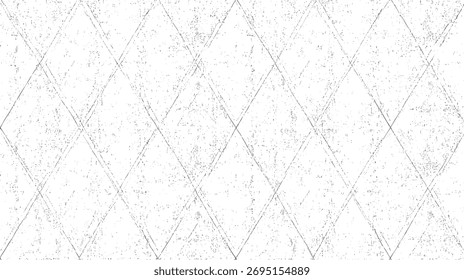 Padrão de diamante vintage perfeito com textura grunge arranhado. Perfeito para superfícies retro, papel de parede angustiado, fundo geométrico antigo.
