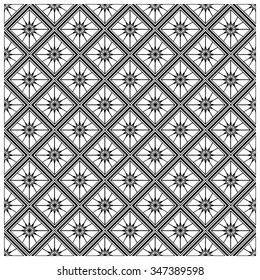 Seamless vintage ethnic pattern in the Greek style. Black and white square wave forms. 
