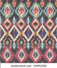Seamless Vintage Ethnic  Vector Print Pattern