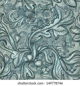 Seamless vintage floral background 