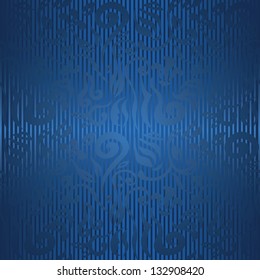 Seamless vintage floral background in blue. Seamless wallpaper. Retro style