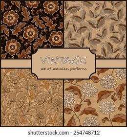 Seamless Vintage Floral Background Collection. Vector background for textile design. Wallpaper, background, repeating pattern.