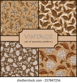 Seamless Vintage Floral Background Collection. Vector background for textile design. Wallpaper, background, repeating pattern.