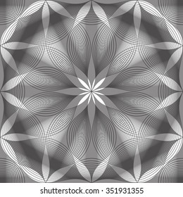 Seamless vintage floral background, geometric lined seamless pattern, vector illustration.