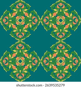  Seamless vintage floral damask pattern with gold antique texture and swirl ornament design for fabric, wallpaper, or textile decoration