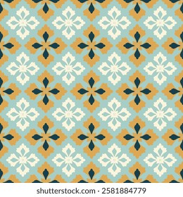 Seamless vintage floral damask vector pattern for decoration, textile, background, wallpaper, ceramic tile, fabric, carpet, custom card.
