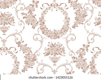 seamless vintage floral lace pattern for your design