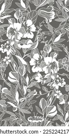 Seamless vintage floral lace pattern