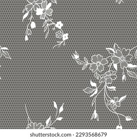 Seamless vintage floral lace pattern